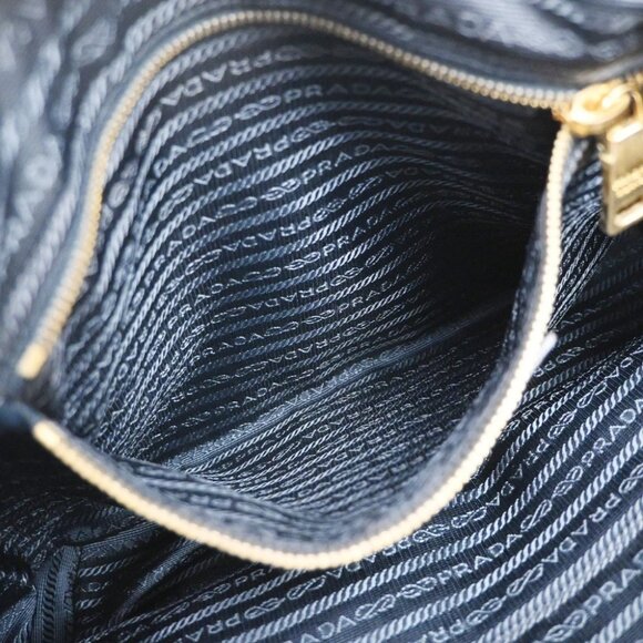 PRADA Logo 2Way Shoulder Hand Bag Nylon Leather Navy Blue GHW - Picture 14 of 16